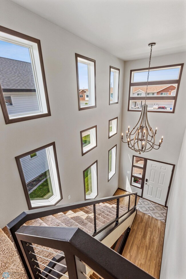 Stairway view of front entrance