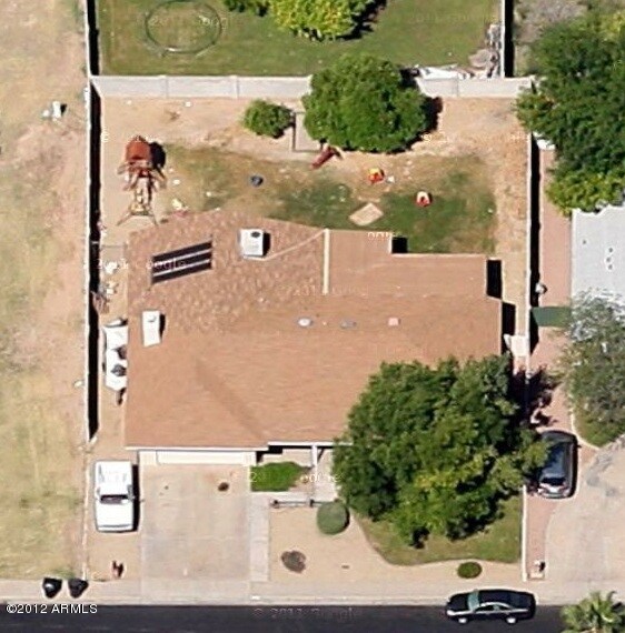 Aerial view of front of house