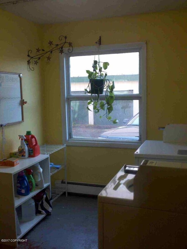 Colorful, clean laundry  room