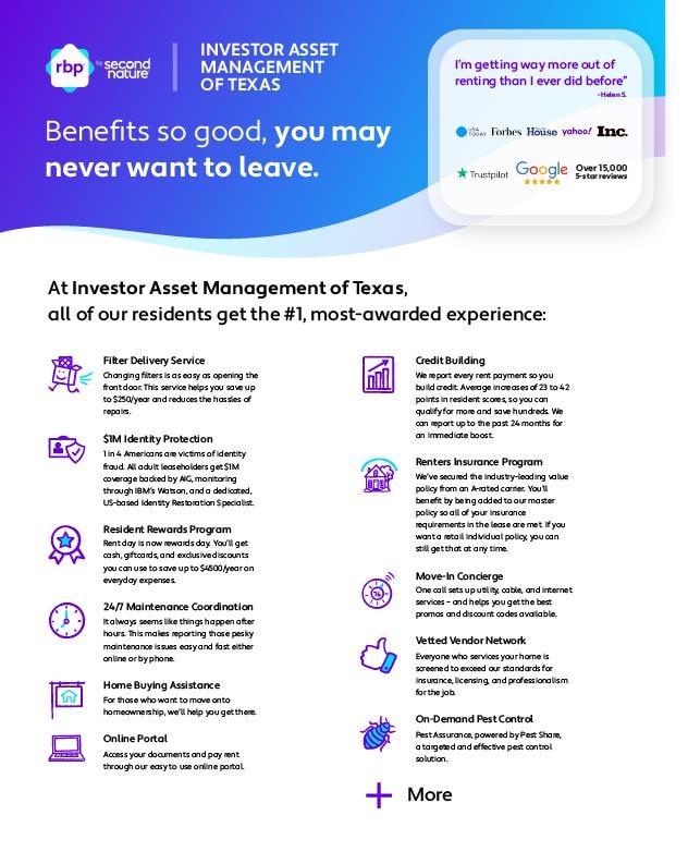 Resident Benefits Package Flyer