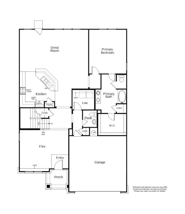 This floor plan features 4 bedrooms, 2 full baths,