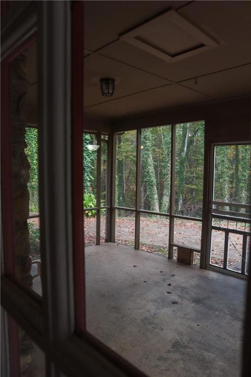 Unfurnished sunroom with a healthy amount of sunli