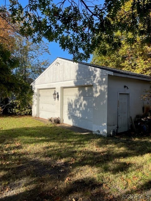Garage with a yard
