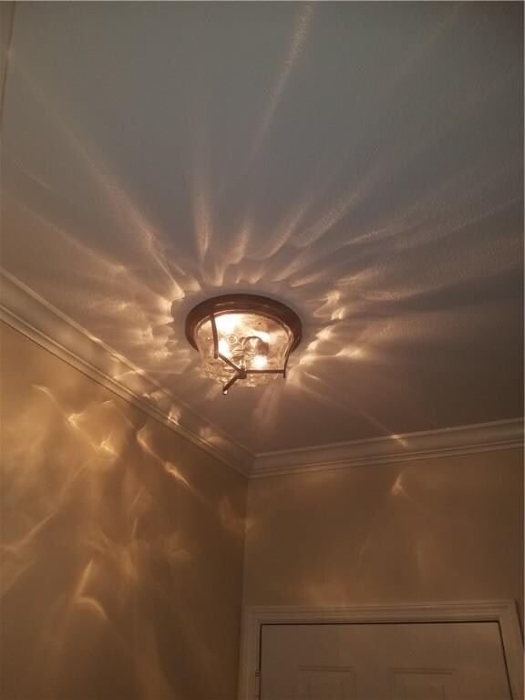 Foyer light casts a beautiful reflection as you en