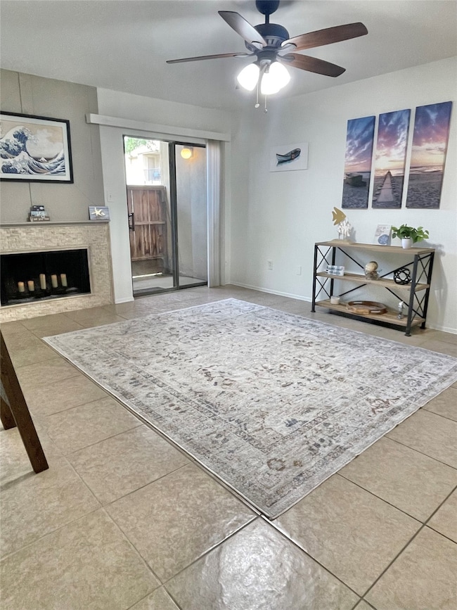 Living area with patio access