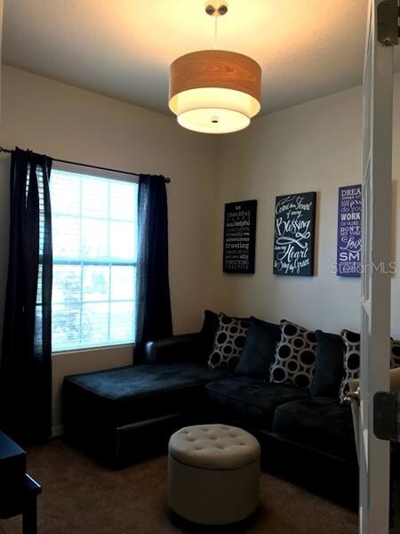 Big den/office area with enough space to fit a TV,