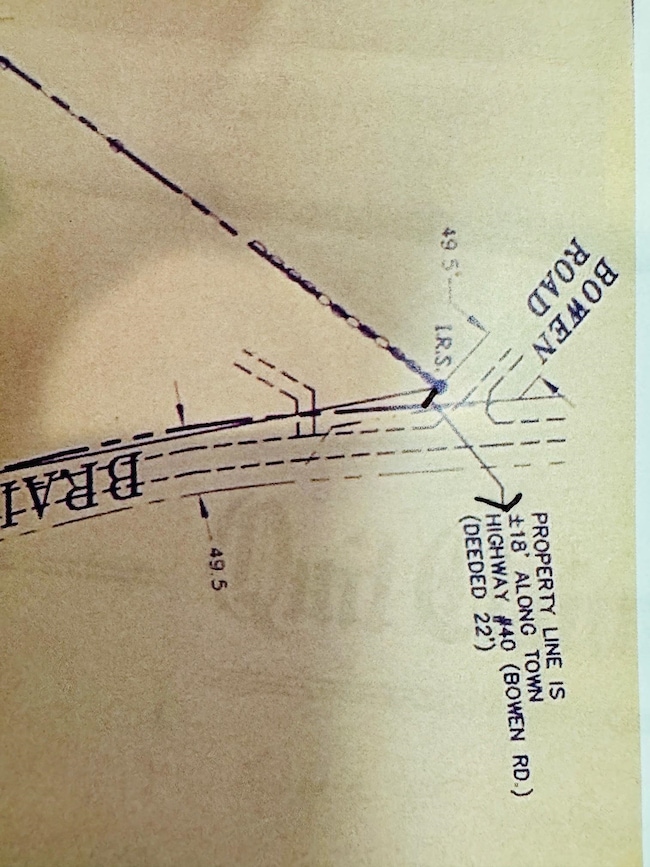 Map of Corner of Bowen Road and Braintree Hill