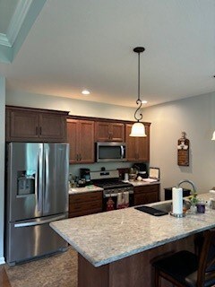 Modern kitchen with stainless steel appliances