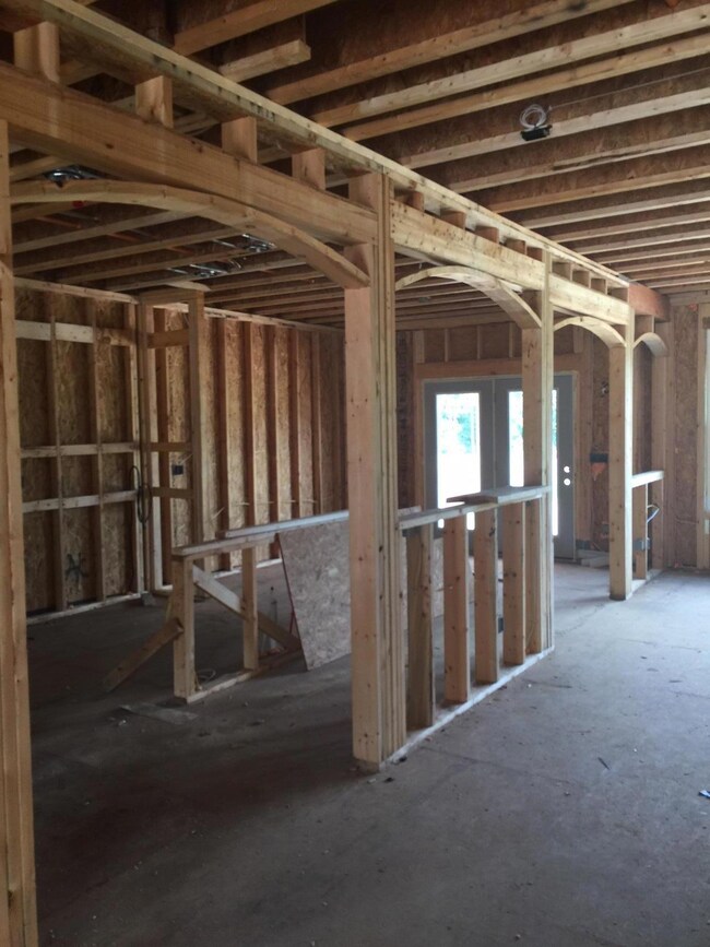 View of Kitchen with beautiful Arched openings. 