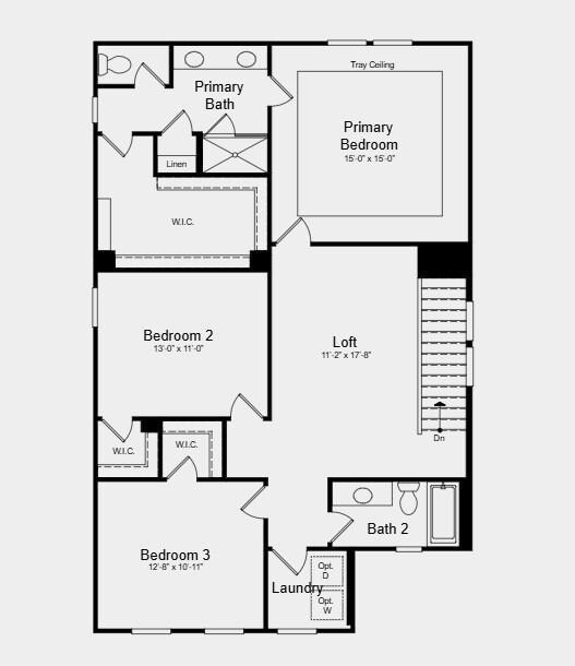 Second Floor Plan - Additional highlights include: a pull out trash cabinet, and hardwood flooring extended throughout the main floor