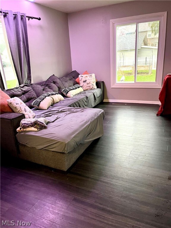 Family room (could be 3rd Bedroom)featuring dark wood-type flooring