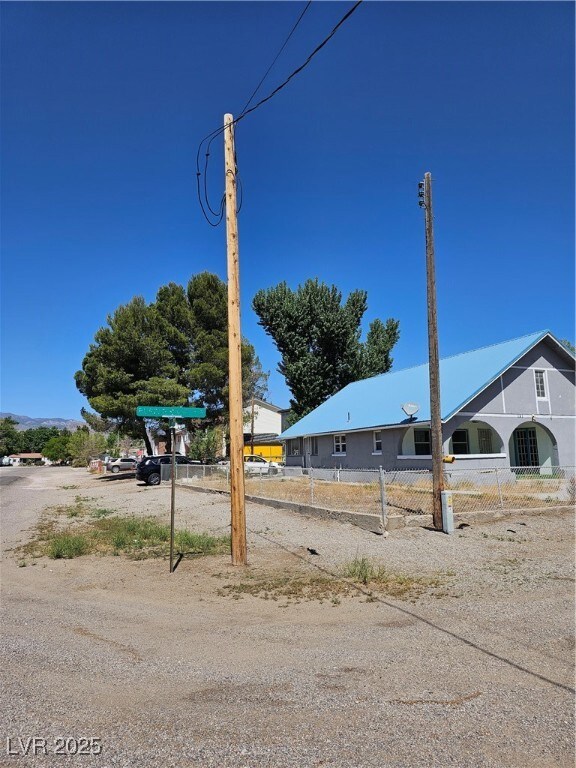 View of fenced yard