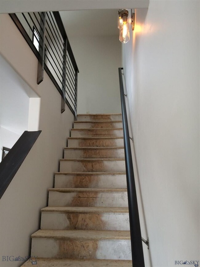 metal handrails on stairway