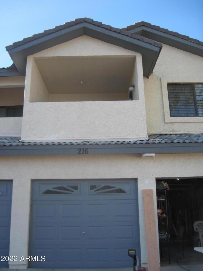 Garage and balcony