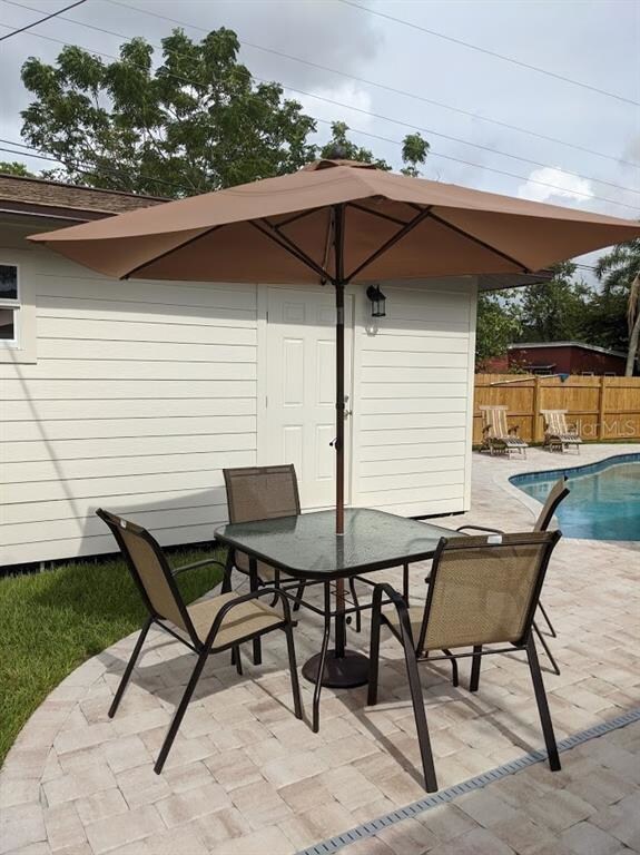 Private picnic table just outside the entrance to 