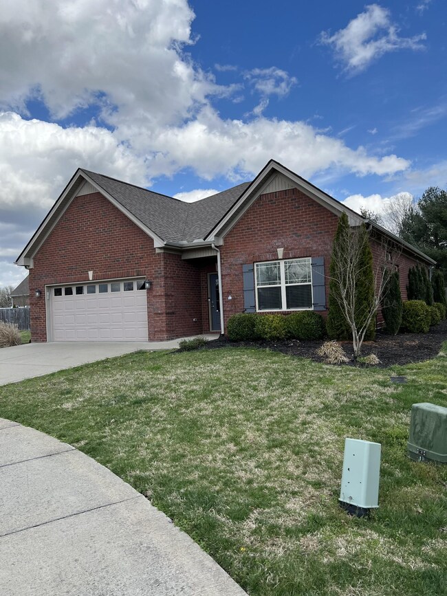 Front Side Angle View from Cul-de-sac and Sidewalk Area.