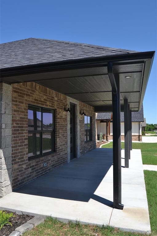 Large covered porch