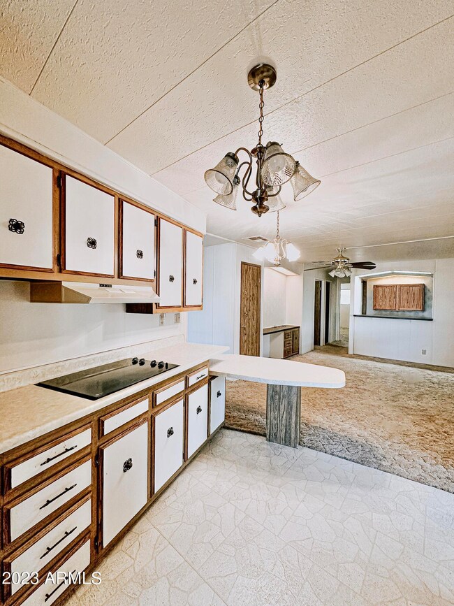 Kitchen and family room