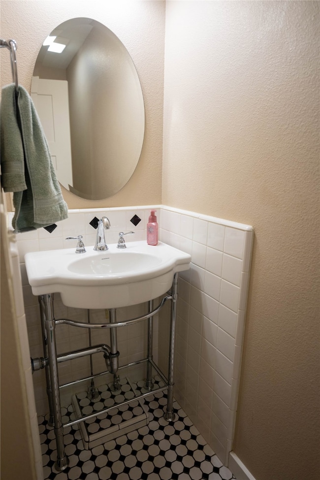 A half bath on main floor in side A