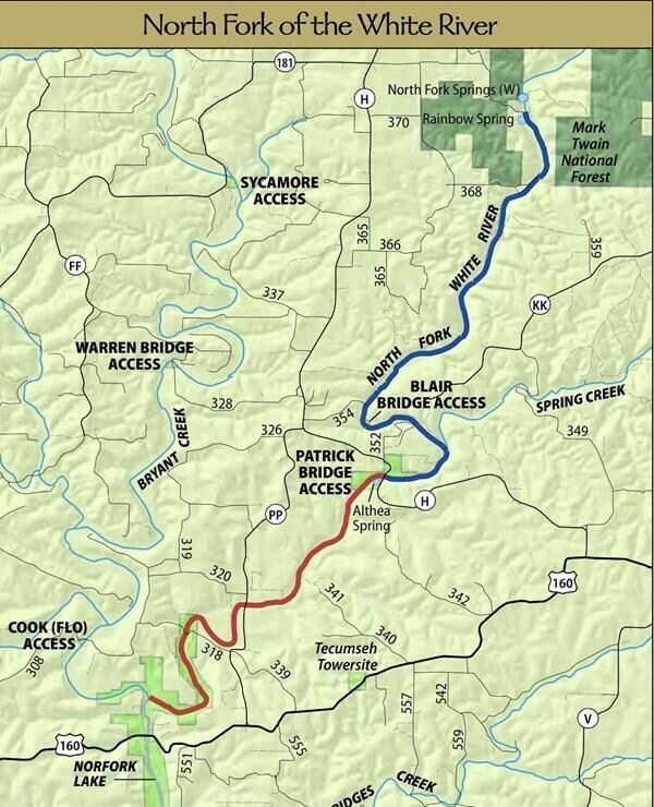Map of Trout Sections