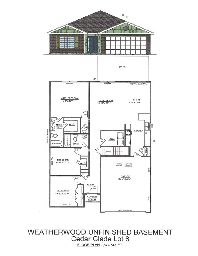 Sales Drawing Weatherwood U-Bsmt Cedar G