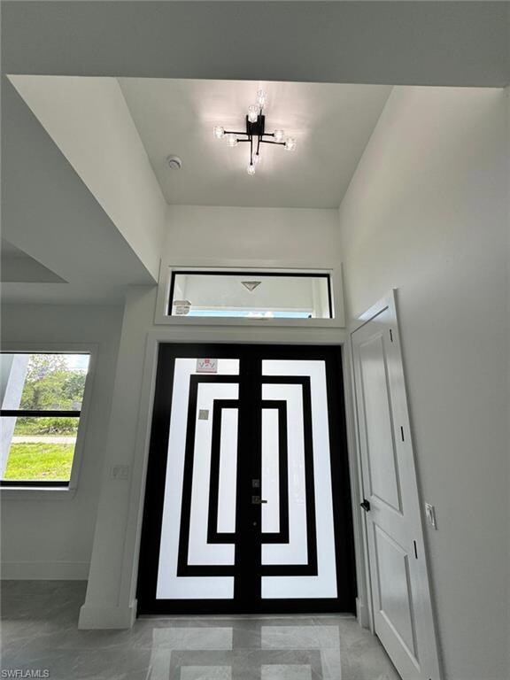 Entrance foyer with baseboards