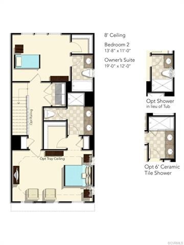 3rd Floor Layout - home will have the opt 6' ceram