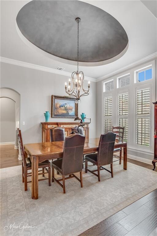 Just off the foyer, a stunning domed ceiling in th
