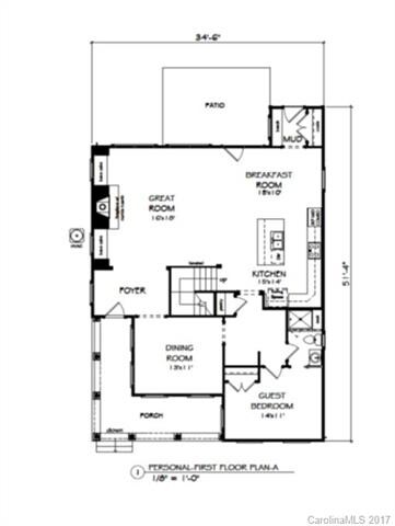 1st floor with guest suite and mud room