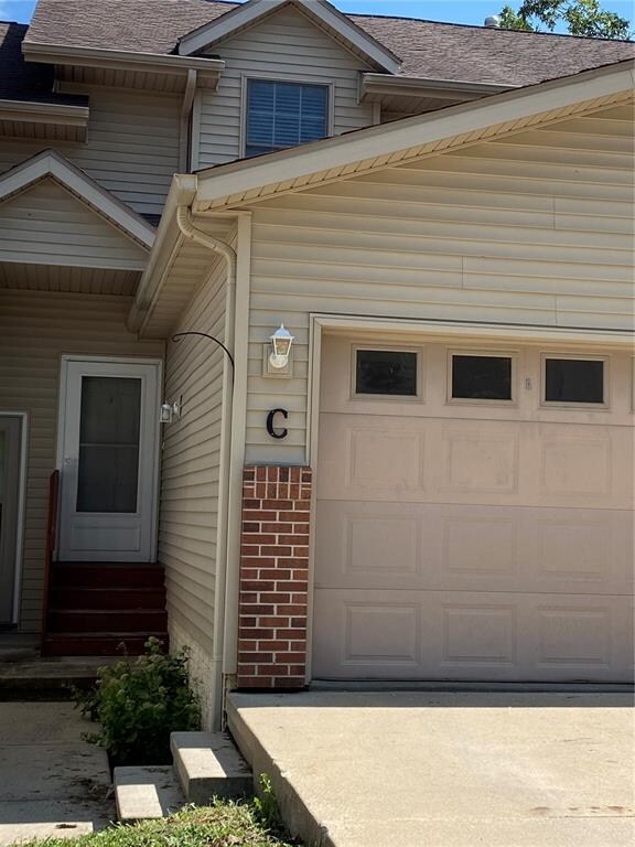 exterior, one stall garage attached.