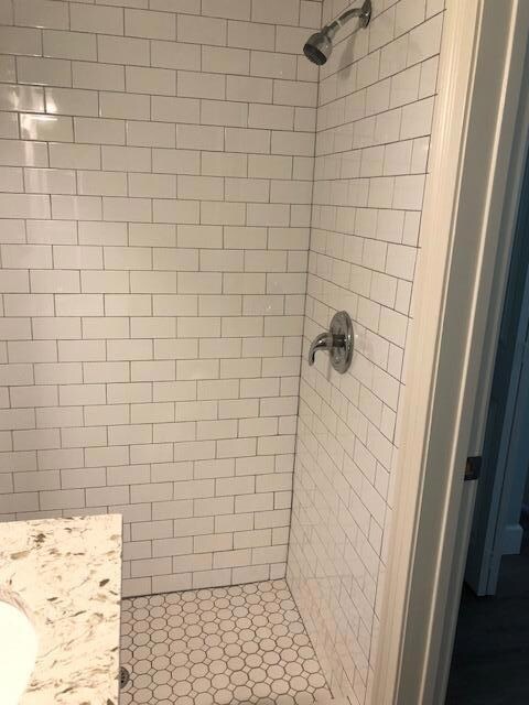 Subway tile shower