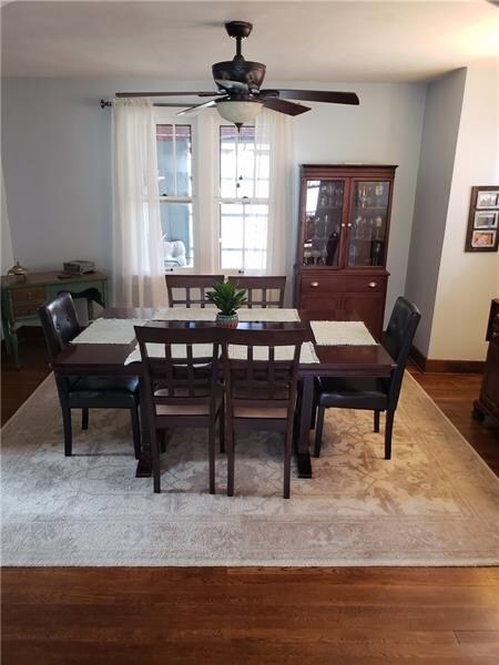 Freshly painted generous dining room