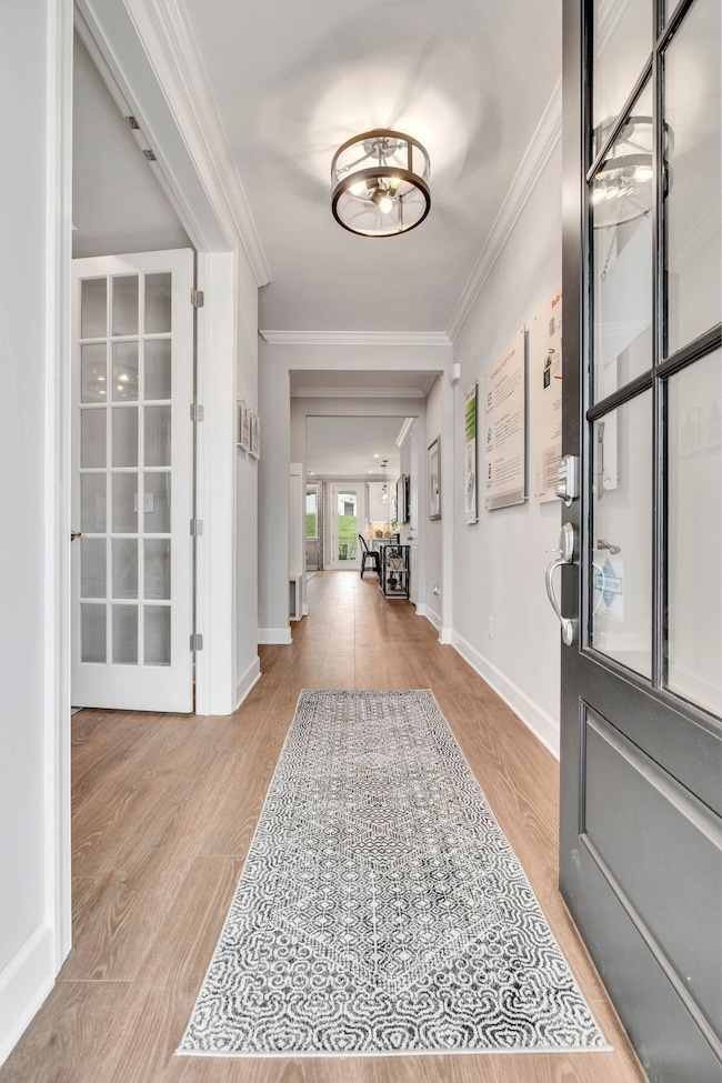 Great your guests with a dedicated foyer & beautiful glass french doors to your study.