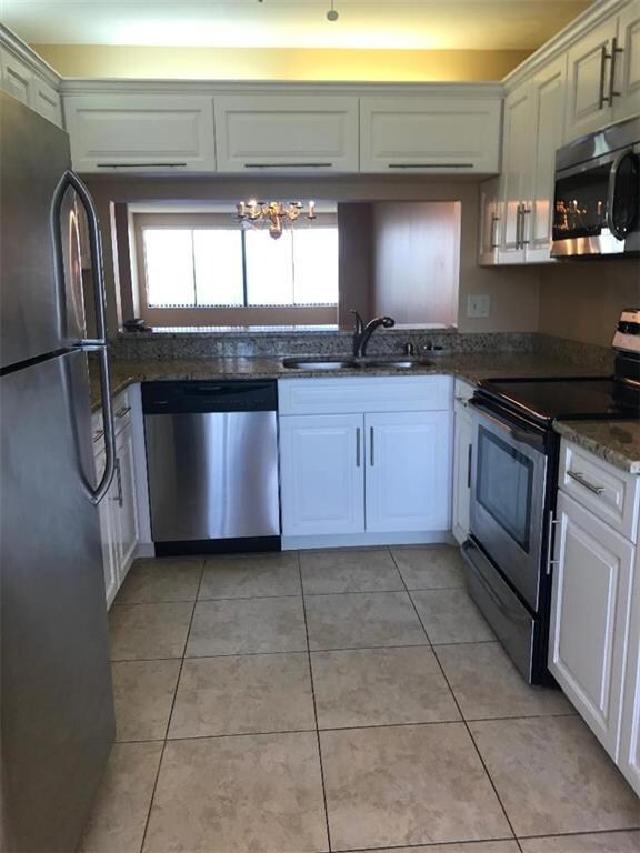 Lots of cupboards, granite counter, stainless appliance package