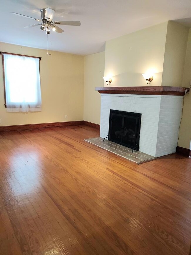 Living room, gas logs fireplace - House