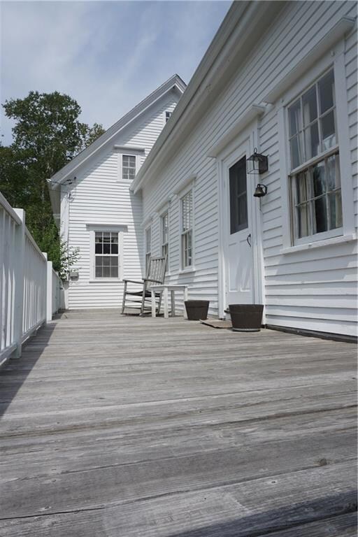 Western deck overlooking water for...