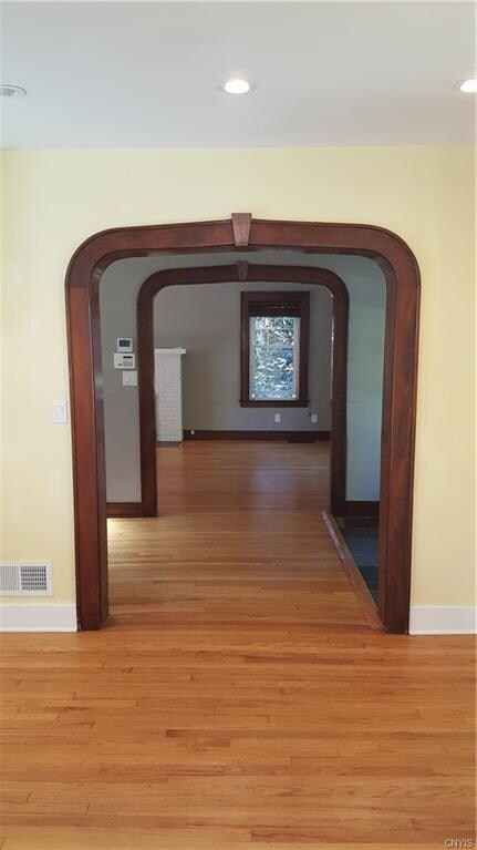 View from kitchen.dining area into the living room