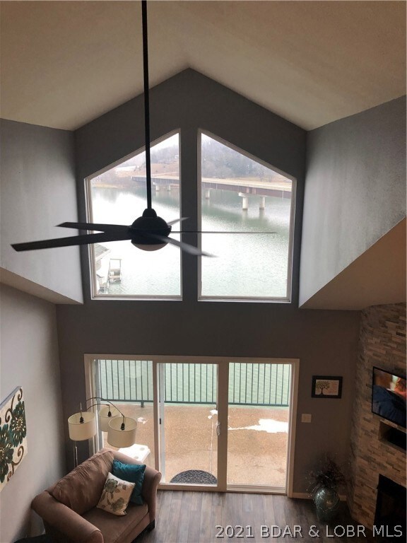 Two Story Great Room overlooking the lake