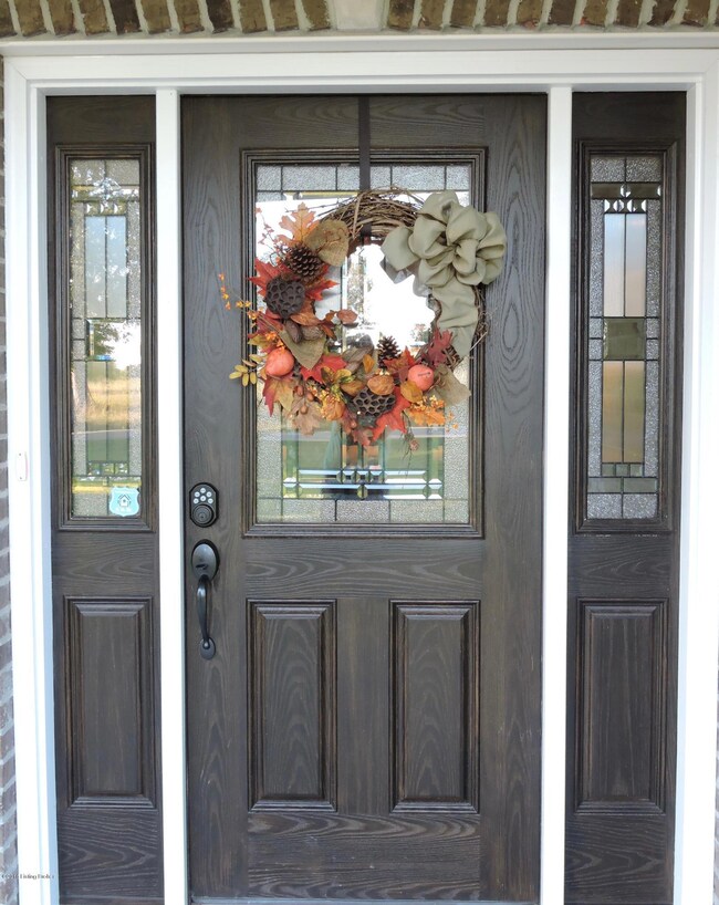 Craftsman door with leaded glass