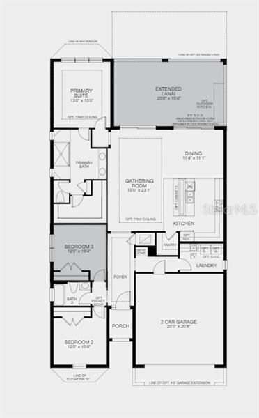 Structural options added to 4544 Crestpoint Way include:4' garage extension, knee wall cabinets, bedroom 3, extended lanai, outdoor kitchen rough-in, 8' interior doors, sliding glass door at dining, floor outlet, pre-plumb and install laundry sink.