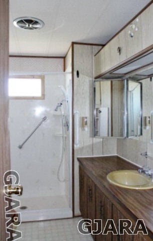 This large kitchen with eating space includes some