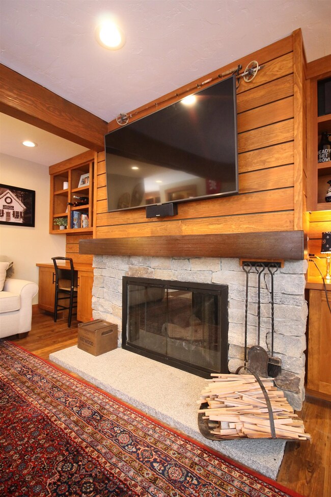 Cozy and beautiful wood burning fireplace