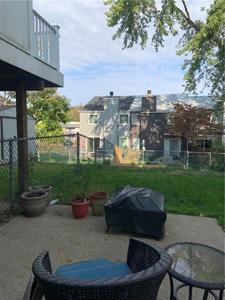 Patio area from slider in lower level.