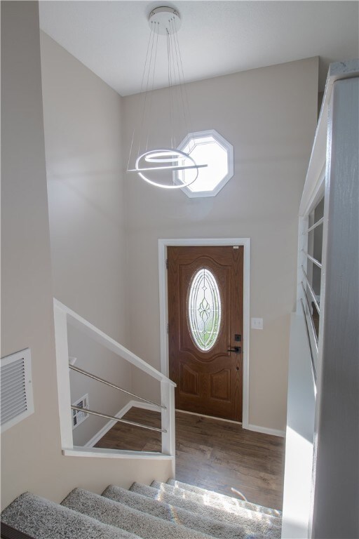 The entry way has been opened up to create a fresh
