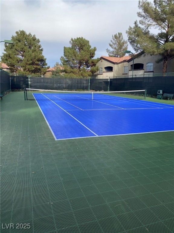 View of tennis court