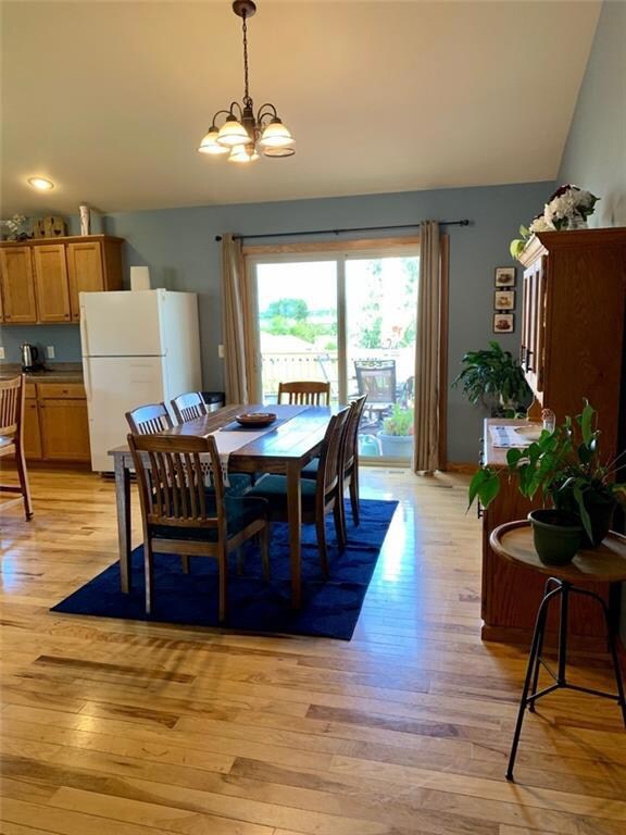 Patio doors open to deck and backyard.