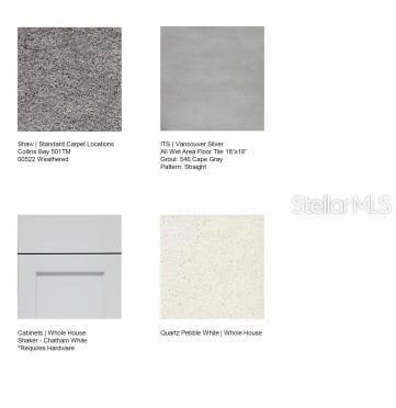 Design Selections.  Home is under construction and selections are subject to change.