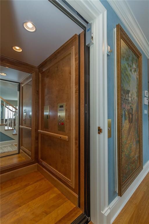 Lift style elevator at main level...