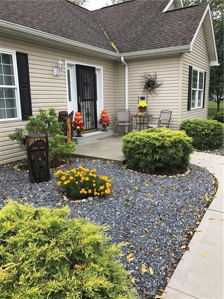 great landscaping and entrance area