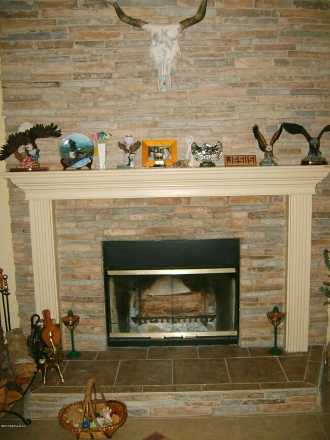 Wood burning fireplace